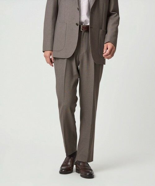 green label relaxing/グリーンレーベル リラクシング A+ ウールライク スタンダード イージー スラックス -ウォッシャブル・ストレッチ- MD. BROWN XL