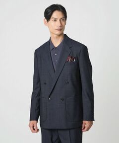 green label relaxing / グリーンレーベル リラクシング テーラードジャケット | A+ デニムライク ダブルブレスト 4B スタンダード ジャケット -ウォッシャブル・ストレッチ-