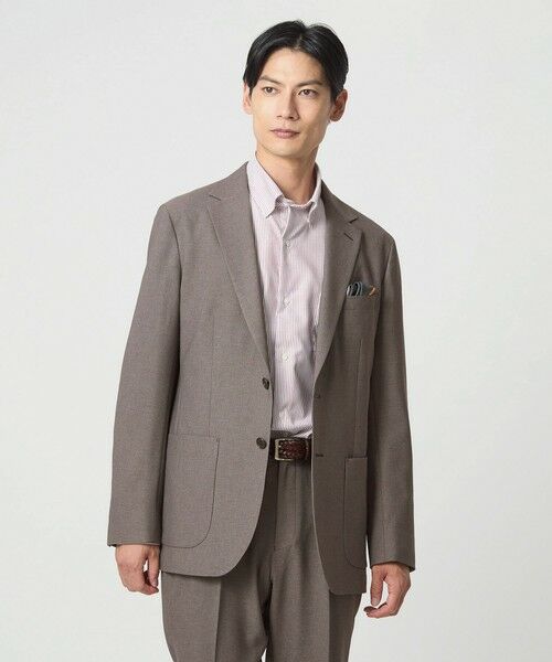 green label relaxing/グリーンレーベル リラクシング A+ ウールライク 2B スタンダード 2P ジャケット -ウォッシャブル・ストレッチ- MD. BROWN L green label relaxing/グリーンレーベル リラクシング A+ ウールライク 2B スタンダード 2P ジャケット -ウォッシャブル・ストレッチ- MD. BROWN L