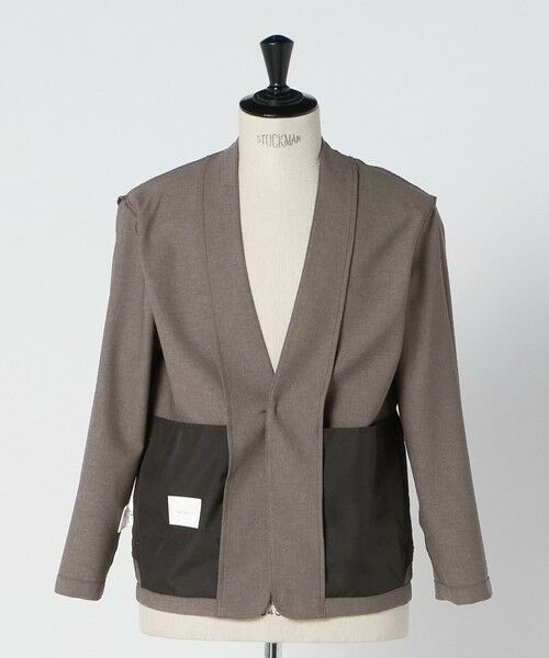 green label relaxing / グリーンレーベル リラクシング ノーカラージャケット | A+ ウールライク 1B ノーカラージャケット -ウォッシャブル・ストレッチ- | 詳細9