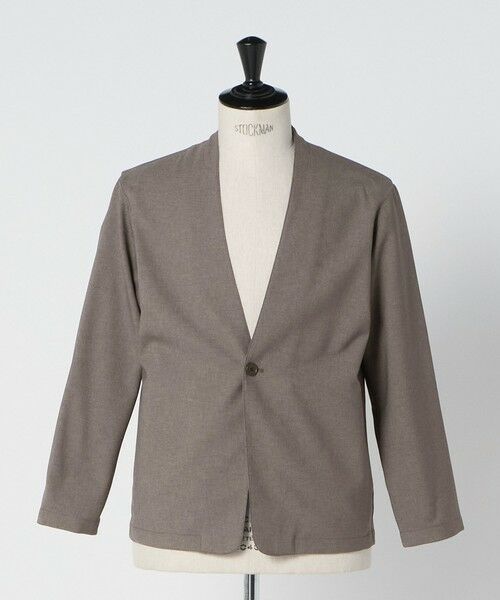 green label relaxing / グリーンレーベル リラクシング ノーカラージャケット | A+ ウールライク 1B ノーカラージャケット -ウォッシャブル・ストレッチ- | 詳細2