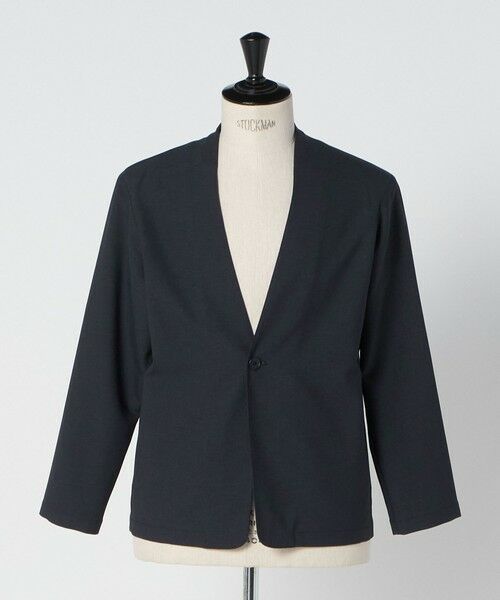 green label relaxing / グリーンレーベル リラクシング ノーカラージャケット | A+ ウールライク 1B ノーカラージャケット -ウォッシャブル・ストレッチ- | 詳細18