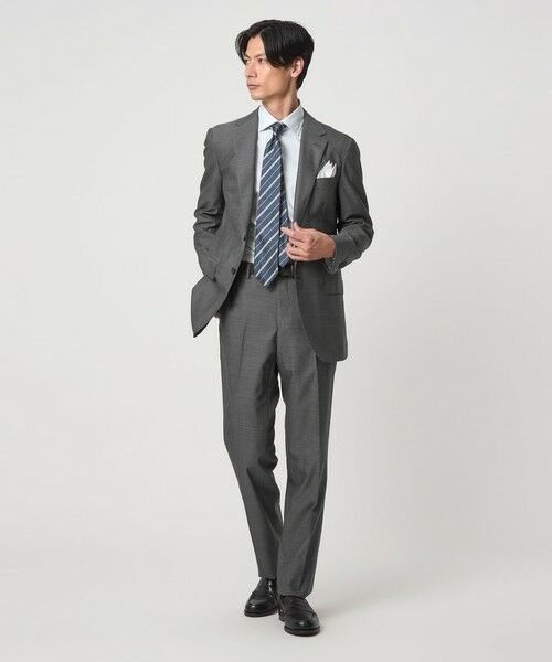 green label relaxing / グリーンレーベル リラクシング セットアップ | GUABELLO 組織無地 MF ノープリーツ スーツパンツ | 詳細1