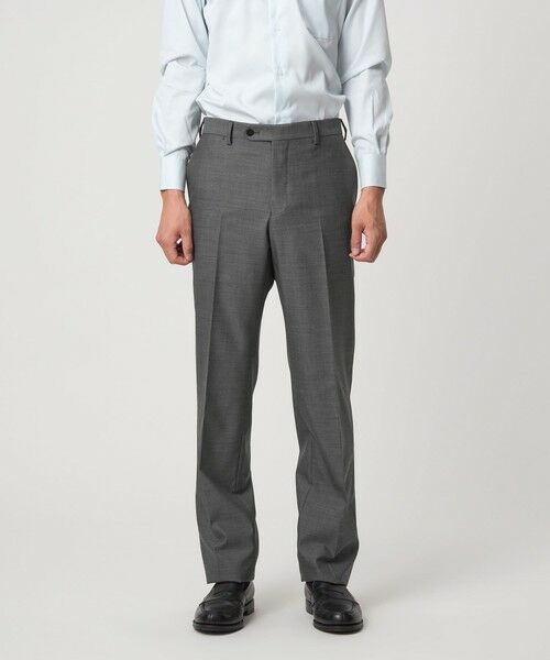 green label relaxing / グリーンレーベル リラクシング セットアップ | GUABELLO 組織無地 MF ノープリーツ スーツパンツ | 詳細2