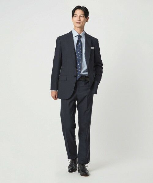 green label relaxing / グリーンレーベル リラクシング セットアップ | GUABELLO 組織無地 MF ノープリーツ スーツパンツ | 詳細10