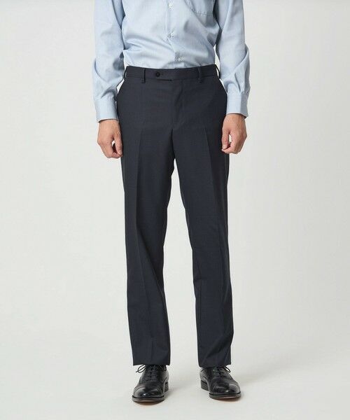 green label relaxing / グリーンレーベル リラクシング セットアップ | GUABELLO 組織無地 MF ノープリーツ スーツパンツ | 詳細11