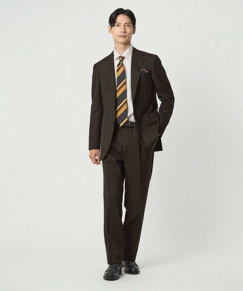 green label relaxing / グリーンレーベル リラクシング セットアップ | GUABELLO ヘリンボーン HX 1プリーツ スーツパンツ | 詳細1