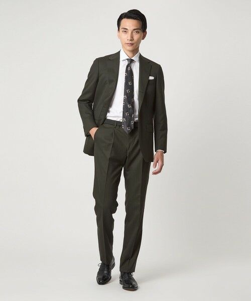 green label relaxing / グリーンレーベル リラクシング セットアップ | GUABELLO ヘリンボーン HX 1プリーツ スーツパンツ | 詳細10