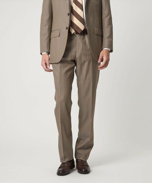 green label relaxing/グリーンレーベル リラクシング DRAGO ミニヘリンボーン CLS ノープリーツ スーツパンツ BEIGE L(84) green label relaxing/グリーンレーベル リラクシング DRAGO ミニヘリンボーン CLS ノープリーツ スーツパンツ BEIGE L(84)