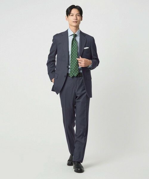 green label relaxing / グリーンレーベル リラクシング セットアップ | DRAGO ミニヘリンボーン CLS ノープリーツ スーツパンツ | 詳細12