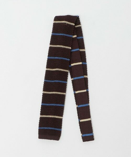 green label relaxing/グリーンレーベル リラクシング <Bleck>6.5cm ボーダー ニット ネクタイ ニットタイ DK. BROWN FREE green label relaxing/グリーンレーベル リラクシング <Bleck>6.5cm ボーダー ニット ネクタイ ニットタイ DK. BROWN FREE