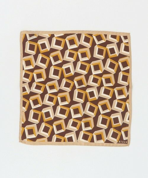 green label relaxing / グリーンレーベル リラクシング マフラー・ショール・スヌード・ストール | ＜Bleck＞ジオメトリック ツイル ポケットチーフ | 詳細1