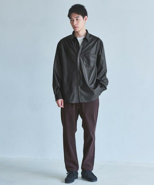 green label relaxing / グリーンレーベル リラクシング シャツ・ブラウス | レザーライク ジャストルーズ シャツ | 詳細1