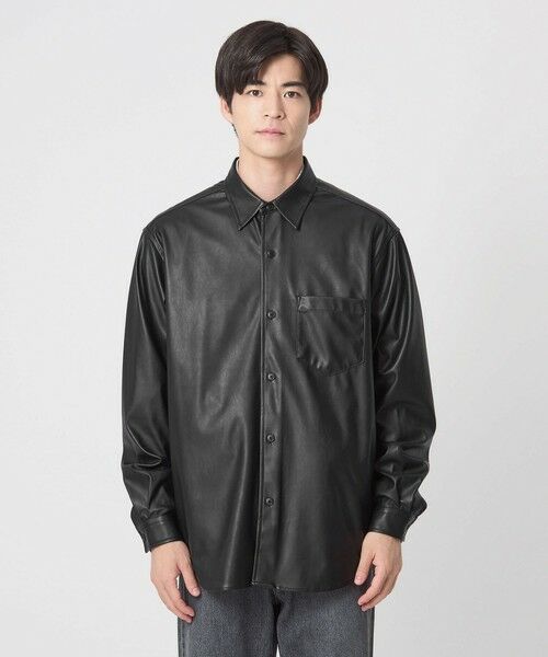 green label relaxing / グリーンレーベル リラクシング シャツ・ブラウス | レザーライク ジャストルーズ シャツ | 詳細4