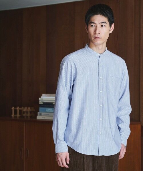 green label relaxing/グリーンレーベル リラクシング W/R オックス バンドカラー シャツ LT. BLUE S green label relaxing/グリーンレーベル リラクシング W/R オックス バンドカラー シャツ LT. BLUE S