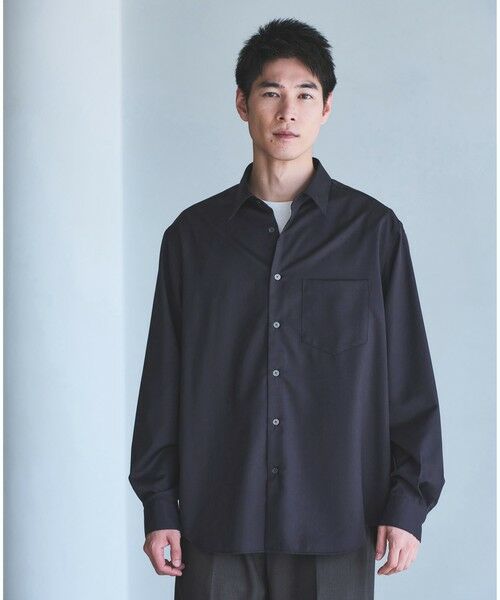 green label relaxing/グリーンレーベル リラクシング ウォッシャブル ビエラ ジャストルーズ レギュラーカラーシャツ DK. GRAY M green label relaxing/グリーンレーベル リラクシング ウォッシャブル ビエラ ジャストルーズ レギュラーカラーシャツ DK. GRAY M
