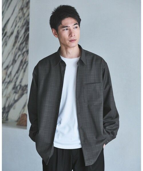 green label relaxing/グリーンレーベル リラクシング ウォッシャブル ビエラ チェック ジャストルーズ シャツ DK. GRAY S green label relaxing/グリーンレーベル リラクシング ウォッシャブル ビエラ チェック ジャストルーズ シャツ DK. GRAY S