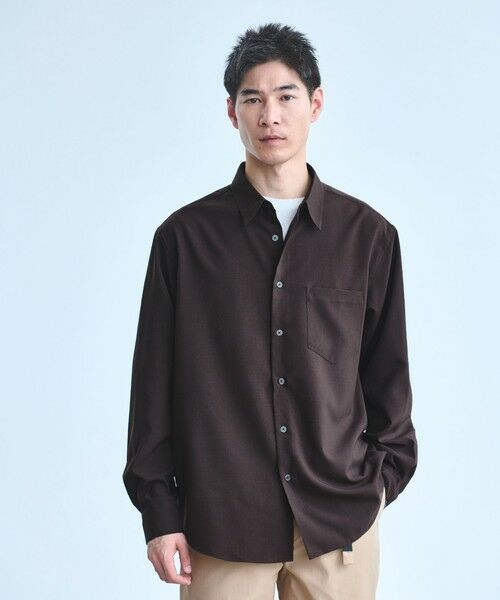 green label relaxing/グリーンレーベル リラクシング 【WEB限定】AIRLY ポプリン ジャストルーズ シャツ DK. BROWN M green label relaxing/グリーンレーベル リラクシング 【WEB限定】AIRLY ポプリン ジャストルーズ シャツ DK. BROWN M