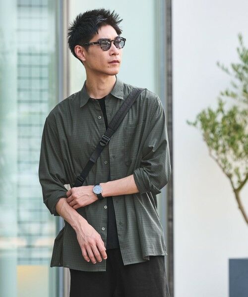 green label relaxing/グリーンレーベル リラクシング TW シアー チェック ボックス シャツ DK. GREEN L green label relaxing/グリーンレーベル リラクシング TW シアー チェック ボックス シャツ DK. GREEN L
