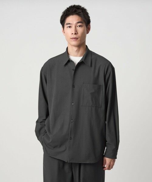 green label relaxing/グリーンレーベル リラクシング FREELITCH ボックス レギュラーカラー シャツ -ストレッチ- DK. GRAY S green label relaxing/グリーンレーベル リラクシング FREELITCH ボックス レギュラーカラー シャツ -ストレッチ- DK. GRAY S