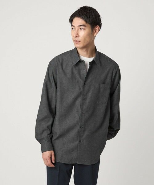 green label relaxing/グリーンレーベル リラクシング 【WEB限定】ピーチツイル ジャストルーズ シャツ -防シワ- MD. GRAY XL green label relaxing/グリーンレーベル リラクシング 【WEB限定】ピーチツイル ジャストルーズ シャツ -防シワ- MD. GRAY XL