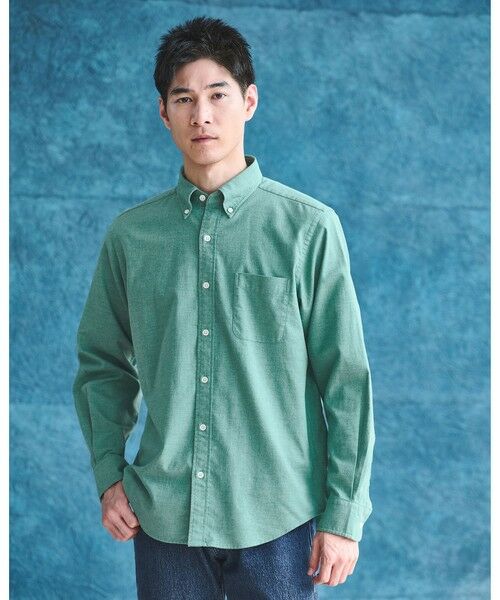 green label relaxing/グリーンレーベル リラクシング ナチュラルフィット ビエラ ボタンダウン シャツ KELLY XL green label relaxing/グリーンレーベル リラクシング ナチュラルフィット ビエラ ボタンダウン シャツ KELLY XL
