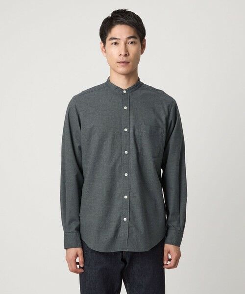 green label relaxing / グリーンレーベル リラクシング シャツ・ブラウス | ナチュラルフィット  バンドカラー シャツ | 詳細14