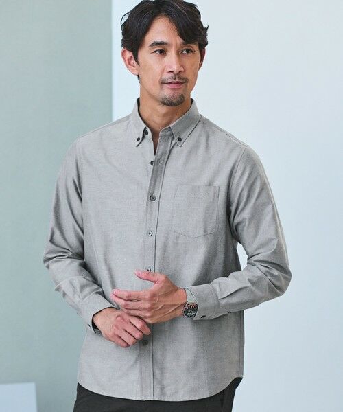 green label relaxing / グリーンレーベル リラクシング シャツ・ブラウス | 【WEB限定】JUST fit デイリー オックスフォード ボタンダウン シャツ(BLACK)