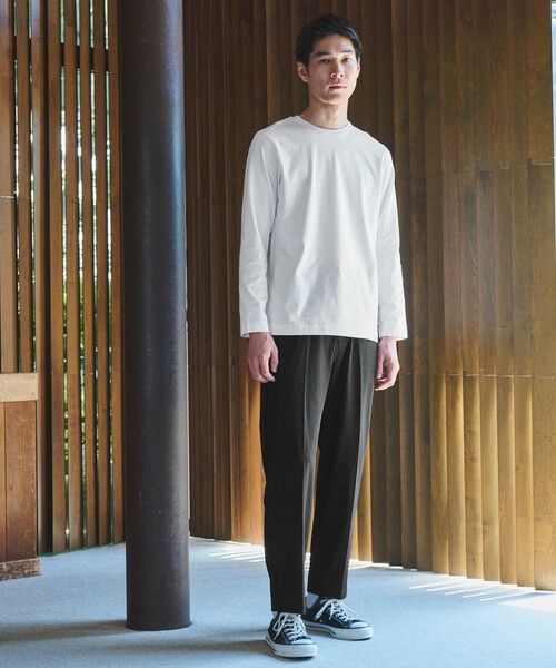 green label relaxing / グリーンレーベル リラクシング カットソー | LONG FIBER COTTON クリア クルーネック 長袖 Tシャツ | 詳細1