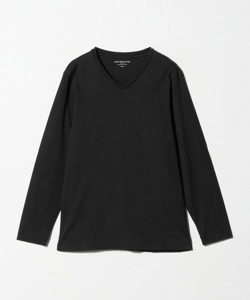 green label relaxing / グリーンレーベル リラクシング カットソー | LONG FIBER COTTON クリア Vネック 長袖 Tシャツ | 詳細10