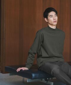 green label relaxing / グリーンレーベル リラクシング カットソー | LONG FIBER COTTON クリア モックネック 長袖 Tシャツ