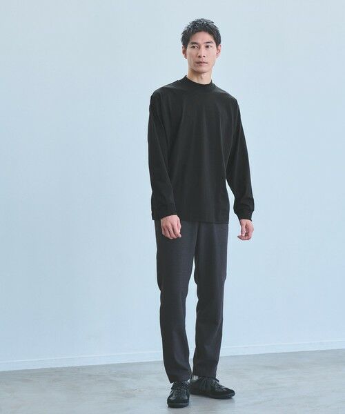 green label relaxing / グリーンレーベル リラクシング カットソー | LONG FIBER COTTON クリア モックネック 長袖 Tシャツ | 詳細4