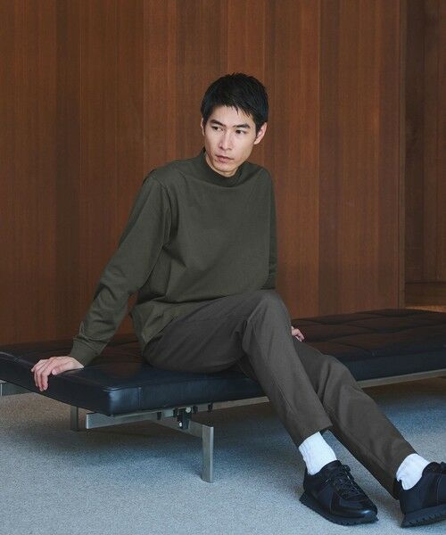 green label relaxing / グリーンレーベル リラクシング カットソー | LONG FIBER COTTON クリア モックネック 長袖 Tシャツ | 詳細11