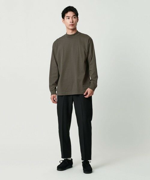 green label relaxing / グリーンレーベル リラクシング カットソー | LONG FIBER COTTON クリア モックネック 長袖 Tシャツ | 詳細13