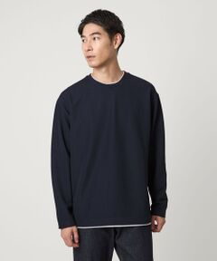 green label relaxing / グリーンレーベル リラクシング カットソー | 【WEB限定】リップル フェイクレイヤード ロングスリーブ Tシャツ -吸水速乾・抗菌-
