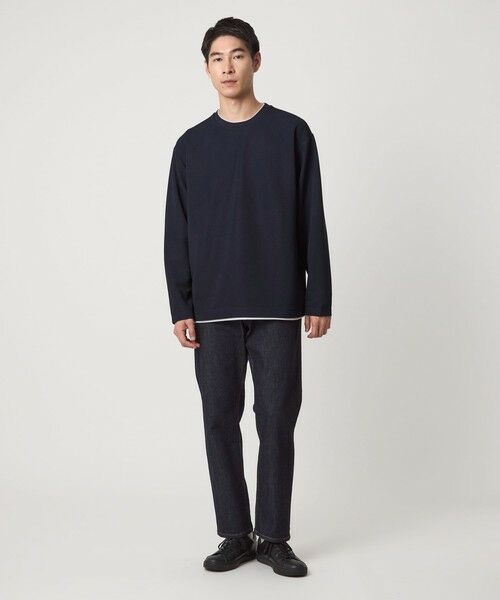 green label relaxing / グリーンレーベル リラクシング カットソー | 【WEB限定】リップル フェイクレイヤード ロングスリーブ Tシャツ -吸水速乾・抗菌- | 詳細16