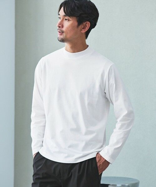 green label relaxing/グリーンレーベル リラクシング 【WEB限定】JUST fit デイリーモック 長袖 Tシャツ -吸水速乾・抗菌- WHITE M green label relaxing/グリーンレーベル リラクシング 【WEB限定】JUST fit デイリーモック 長袖 Tシャツ -吸水速乾・抗菌- WHITE M