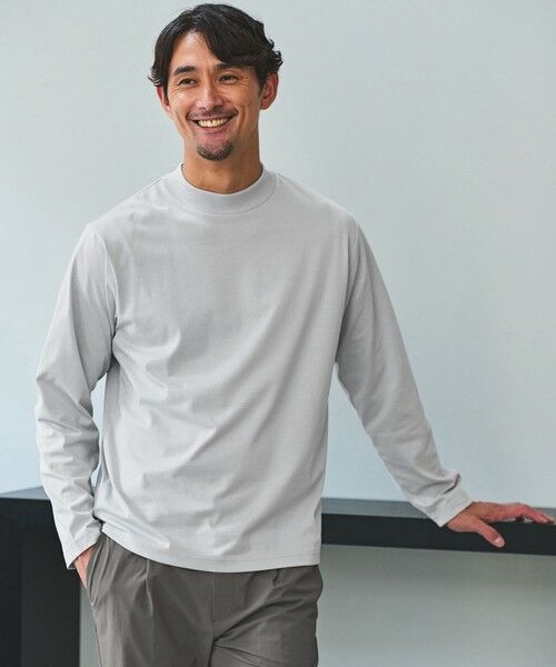 green label relaxing/グリーンレーベル リラクシング 【WEB限定】JUST fit デイリーモック 長袖 Tシャツ -吸水速乾・抗菌- LT. GRAY L green label relaxing/グリーンレーベル リラクシング 【WEB限定】JUST fit デイリーモック 長袖 Tシャツ -吸水速乾・抗菌- LT. GRAY L