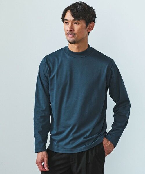 green label relaxing/グリーンレーベル リラクシング 【WEB限定】JUST fit デイリーモック 長袖 Tシャツ -吸水速乾・抗菌- TURQUOISE M green label relaxing/グリーンレーベル リラクシング 【WEB限定】JUST fit デイリーモック 長袖 Tシャツ -吸水速乾・抗菌- TURQUOISE M