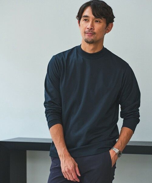 green label relaxing/グリーンレーベル リラクシング 【WEB限定】JUST fit デイリーモック 長袖 Tシャツ -吸水速乾・抗菌- NAVY L green label relaxing/グリーンレーベル リラクシング 【WEB限定】JUST fit デイリーモック 長袖 Tシャツ -吸水速乾・抗菌- NAVY L