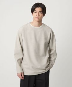 green label relaxing / グリーンレーベル リラクシング カットソー | KIVANC ノーカラー 長袖 Tシャツ -ストレッチ-