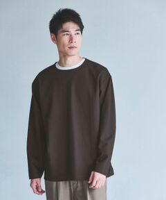 green label relaxing / グリーンレーベル リラクシング カットソー | KIVANC ノーカラー 長袖 Tシャツ -ストレッチ-