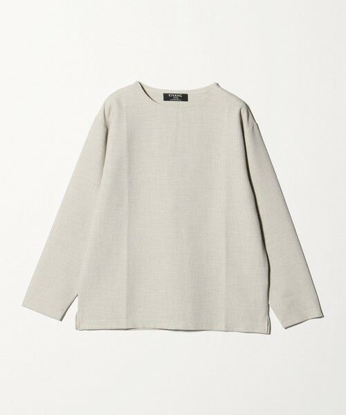 green label relaxing / グリーンレーベル リラクシング カットソー | KIVANC ノーカラー 長袖 Tシャツ -ストレッチ- | 詳細3