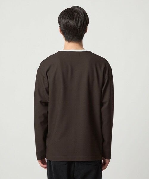 green label relaxing / グリーンレーベル リラクシング カットソー | KIVANC ノーカラー 長袖 Tシャツ -ストレッチ- | 詳細14