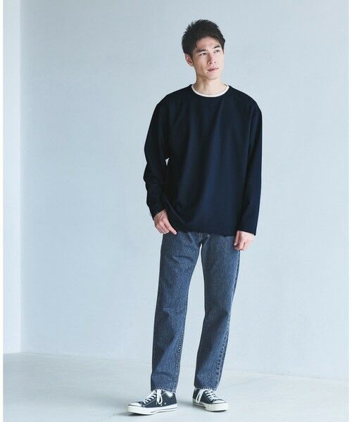 green label relaxing / グリーンレーベル リラクシング カットソー | KIVANC ノーカラー 長袖 Tシャツ -ストレッチ- | 詳細24