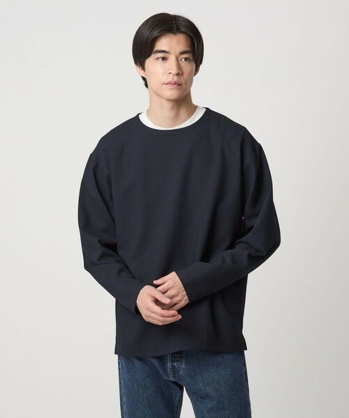 green label relaxing / グリーンレーベル リラクシング カットソー | KIVANC ノーカラー 長袖 Tシャツ -ストレッチ- | 詳細25