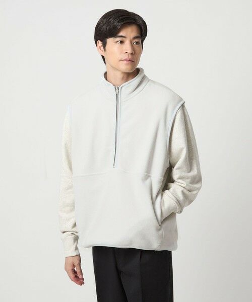green label relaxing/グリーンレーベル リラクシング <GOAT>フリース ハーフジップ ベスト LT. GRAY L green label relaxing/グリーンレーベル リラクシング <GOAT>フリース ハーフジップ ベスト LT. GRAY L