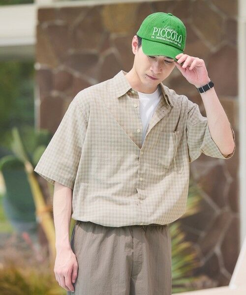 green label relaxing/グリーンレーベル リラクシング ミニ オンブレ チェック ジャストルーズ レギュラーカラー シャツ -通気性- BEIGE L green label relaxing/グリーンレーベル リラクシング ミニ オンブレ チェック ジャストルーズ レギュラーカラー シャツ -通気性- BEIGE L