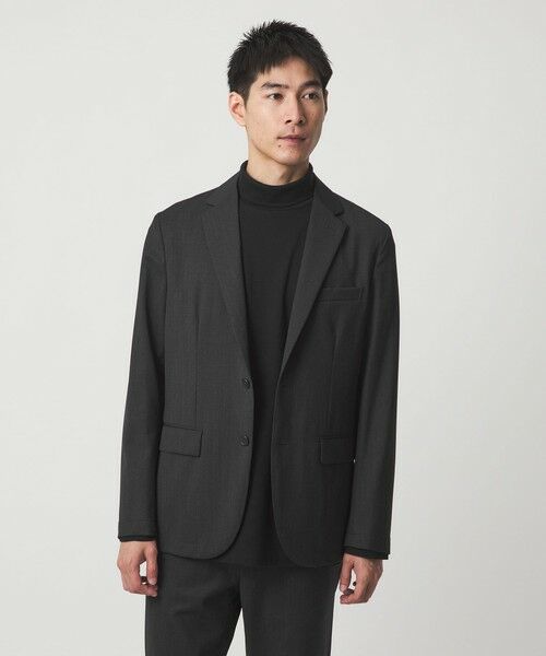 green label relaxing/グリーンレーベル リラクシング TW サージ ナロー ジャケット -ストレッチ- DK. GRAY L