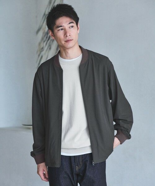 green label relaxing/グリーンレーベル リラクシング FREELITCH リブ ブルゾン -ストレッチ- DK. GRAY M green label relaxing/グリーンレーベル リラクシング FREELITCH リブ ブルゾン -ストレッチ- DK. GRAY M